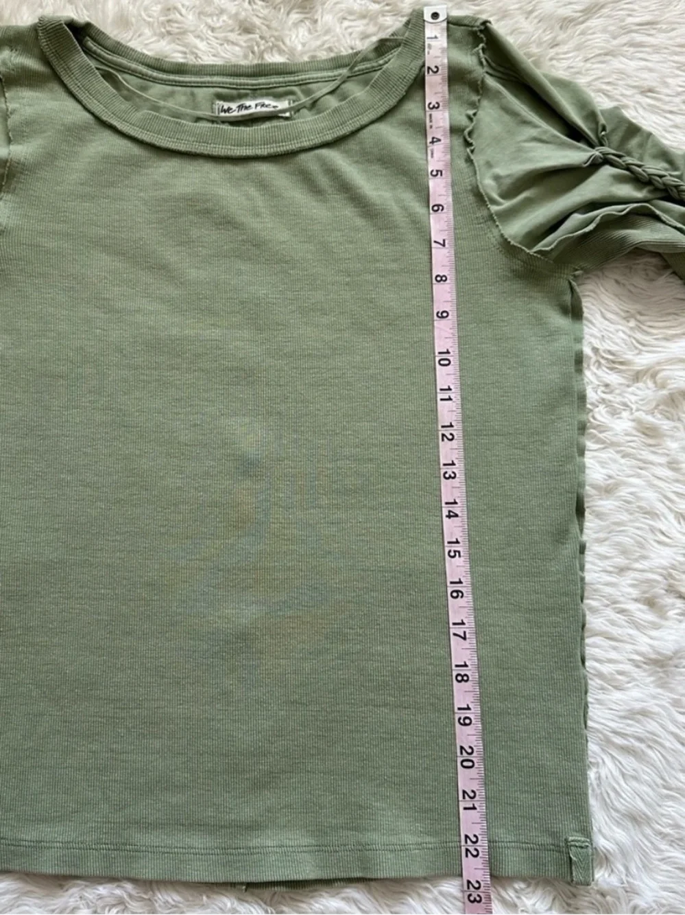 Free People Green Tea Leaves Daisy Chain Cuff Shirt